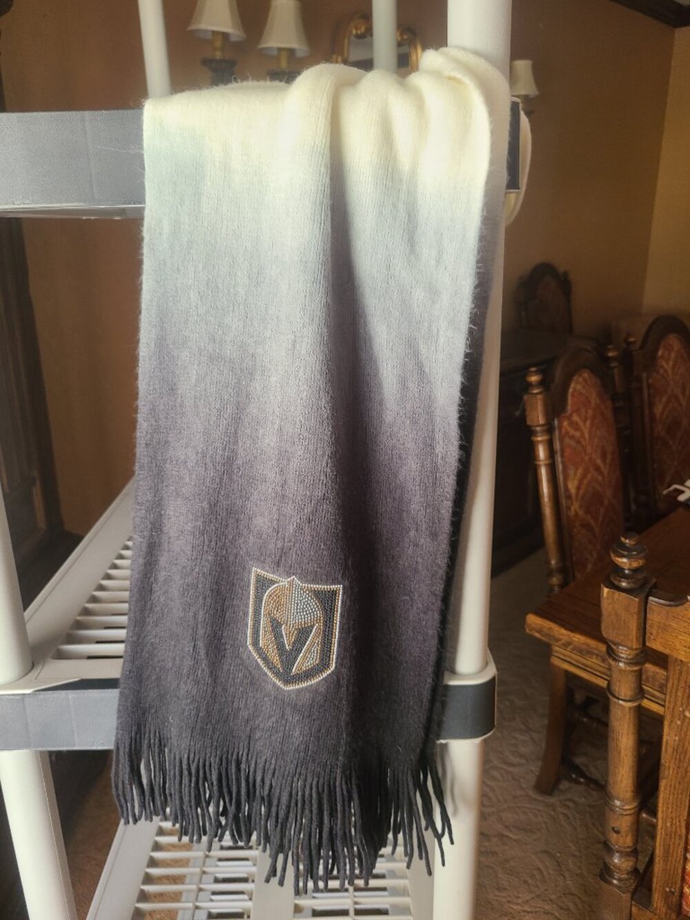 NWT Vegas Golden Knights Ombre Dip-Dye Rhinestone Scarf